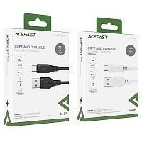 Кабель USB - Type-C ACEFAST C3-04, 1.2м, круглый, 3.0А, пластик, цвет: чёрный (1/24/192) (6974316280866)