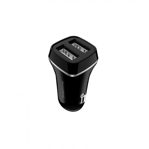 Блок питания автомобильный 2 USB Borofone, JoyRoad, BZ2, 2400mA, пластик, с кабелем Type-C, цвет: чёрный (6957531081937) фото 3