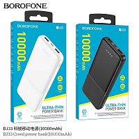 Мобильный аккумулятор Аккумулятор внешний Borofone BJ33 Creed, 10000mAh, пластик, 2 USB выхода, Type-C, 2.0A, цвет: чёрный (1/56) (6941991102301)