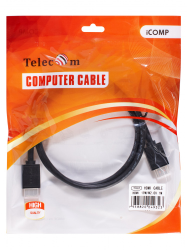 Кабель HDMI-19M --- HDMI-19M ver 2.0+3D/Ethernet ,1m Telecom <TCG215-1M> (1/100) фото 3