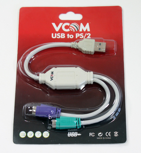 Кабель-адаптер VCOM USB A->2xPS/2 (адаптер для подключения PS/2 клавиатуры и мыши к USB порту) (1/125) (VUS7057) фото 3