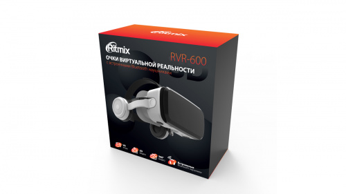 VR-очки RITMIX RVR-600,Асферические линзы 40 мм,угл.обз.90-100,регул.межзрач.расст.60-70мм,регул.фокус.расст.37,5-46,5мм,встр.науш.(1/20) (80002911) фото 4