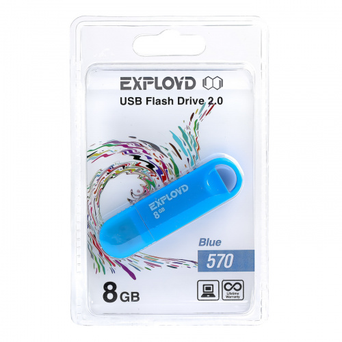Флеш-накопитель USB  8GB  Exployd  570  синий (EX-8GB-570-Blue) фото 5
