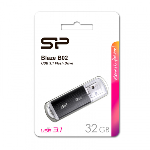 Флеш-накопитель USB 3.0  32GB  Silicon Power  Blaze B02  чёрный (SP032GBUF3B02V1K) фото 12