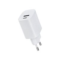 Сетевое зарядное устройство REXANT USB + Type-C, 5V, 2.4 A, белое (1/100) (16-0296)