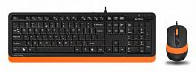 Клавиатура + мышь A4 Fstyler F1010 клав:черный/оранжевый мышь:черный/оранжевый USB Multimedia (F1010 ORANGE)