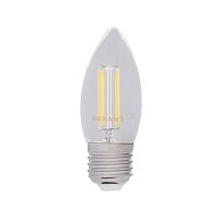 Лампа светодиодная  REXANT филаментная Свеча CN35 7.5 Вт 600 Лм 2700K E27 диммируемая, прозрачная колба (10/100) (604-089)