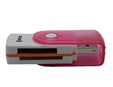 Картридер Oxion OCR013PK, розовый, USB 2.0 (SD, SDHC, RS MMC,Micro SD,M2, MS PRO Duo, Mini sd до 64
