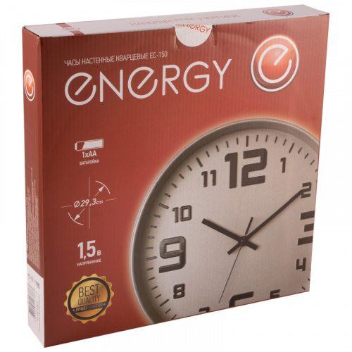 Часы настенные кварцевые ENERGY модель ЕС-150 белые (1/10) (102252) фото 4