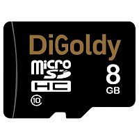 Карта памяти MicroSD  8GB  DiGoldy Class 10 без адаптера (DG008GCSDHC10-W/A-AD)