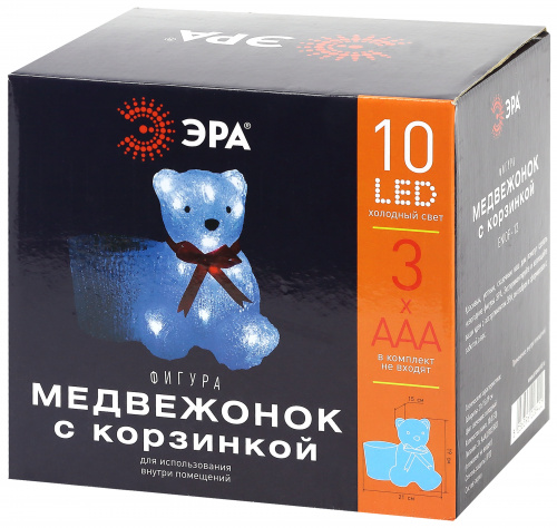 Фигура светодиодная ЭРА ENIOF-12 Медвежонок внутренняя 3AA IP20 10 LED (1/12) (Б0047974) фото 5