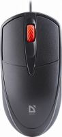 Мышь проводная DEFENDER Icon MB-057,3D,бесшумная,1,8м,1000dpi, черный (1/40) (52057)