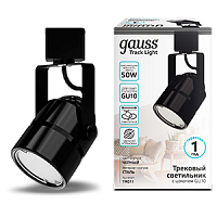 Светильник GAUSS трековый цилиндр GU10 220V IP20 60*145мм черный однофазный 1/50 (TR011)