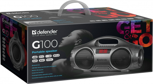 Портативная акустика Defender G100, серый, 16Вт, BT/FM/SD/USB (1/6) (65689) фото 10