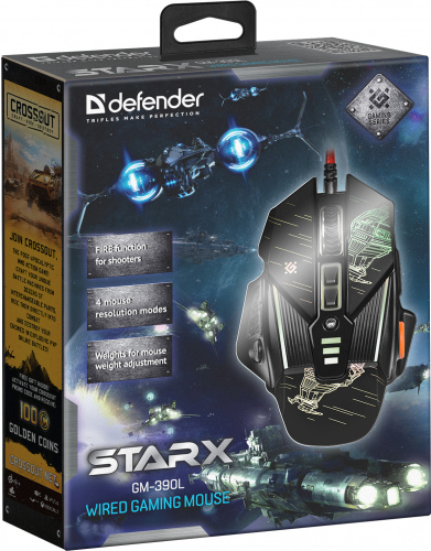 Мышь проводная игровая DEFENDER sTarx GM-390L, 8 кнопок, черный (1/40) (52390) фото 11