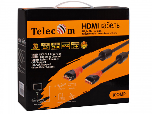 Кабель HDMI-19M --- HDMI-19M ver 2.0+3D/Ethernet ,15m, 2 фильтраTelecom <TCG215F-15M>(1/10) фото 5