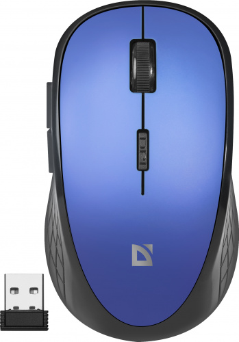 Беспроводная мышь DEFENDER Aero MM-755, безшумная, 5 кнопок, 1600dpi, USB, синий (1/40) (52755) фото 3