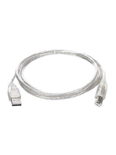 Кабель TELECOM USB2.0  AM - BM, прозрачная изоляция, 1.5 м. (1/300) (TUS6995-1.5M)