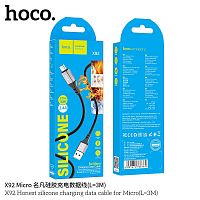 Кабель USB - микро USB HOCO X92 Honest, 3.0м, 2.4A, цвет: чёрный (1/25/250) (6931474788764)