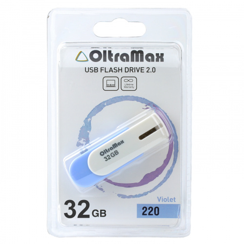 Флеш-накопитель USB  32GB  OltraMax  220  фиолетовый (OM-32GB-220-Violet) фото 6