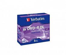 Диск VERBATIM DVD+R 8.5 GB (8x) JC/5 Double Layer (100) (43541)