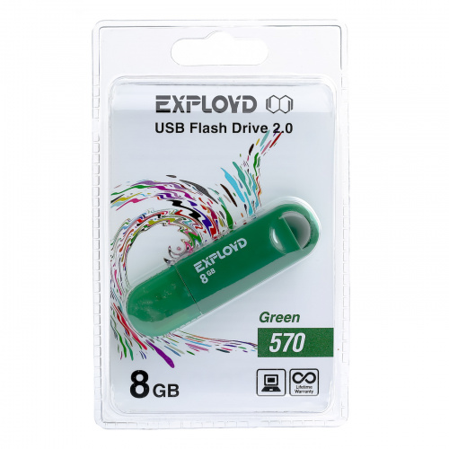 Флеш-накопитель USB  8GB  Exployd  570  зелёный (EX-8GB-570-Green) фото 5