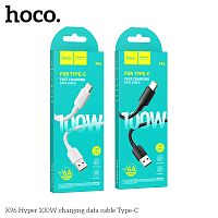 Кабель USB - Type-C HOCO X96 Hyper, 1.0м, PD100Вт, 6.0А, цвет: чёрный (1/31/310) (6931474799104)