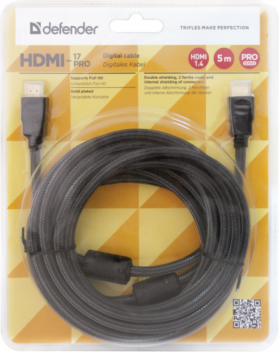 Кабель DEFENDER A/V HDMI-17PRO (ver1.4), HDMI M-M, 5м. (1/30) (87460) фото 6