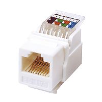 Модуль Keystone Jack RJ-45(8P8C), UTP, CAT 5e, тип 180 градусов, самозажимной, белый REXANT (1/1000) (03-1012)