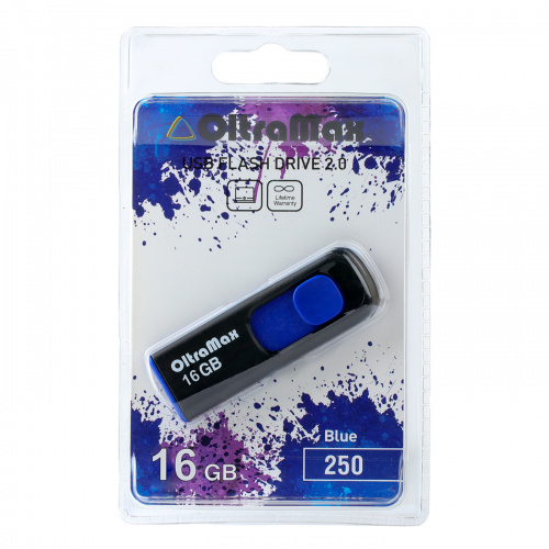 Флеш-накопитель USB  16GB  OltraMax  250  синий (OM-16GB-250-Blue) фото 4