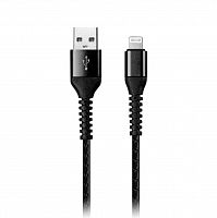 Кабель SMART BUY для iPhone USB 2.0 - 8 pin Lightning, спиральный, черный, 1 м. (1/500) (iK-512sp black)