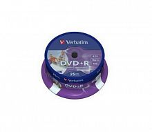 Диск VERBATIM DVD+R 4.7 GB (16х) CB-25 Print (200) (43539)