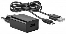 Адаптер сетевой Defender UPC-11, черный, 1xUSB, 5V/2.1А, кабель micro-USB (1/100) (83556)