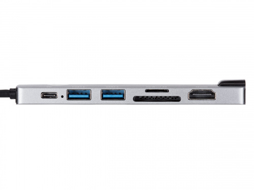USB-концентратор Type-Cm -->HDMI A(f) 4K@30Hz+USB3.0+USB2.0+RJ45+TF+CD+PD,VCOM, Alum Shell, VCOM<CU4351> (1/100) фото 8
