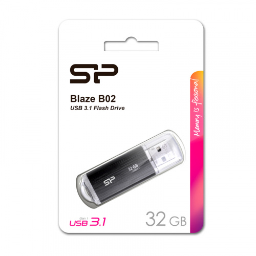 Флеш-накопитель USB 3.0  32GB  Silicon Power  Blaze B02  чёрный (SP032GBUF3B02V1K) фото 11