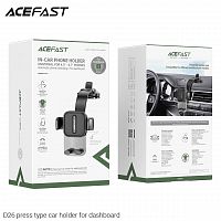 Держатель автомобильный ACEFAST D26 press, для смартфона, пластик, торпедо, цвет: чёрный (1/46) (6974316283041)