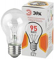 Лампа ЭРА накаливания A50 95Вт Е27 / E27 230В груша прозрачная цветная упаковка (1/100) (Б0039124)