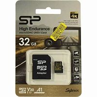 Карта памяти MicroSD  32GB  Silicon Power Class 10 Superior Golden, UHS-I U3 A1 (R/W 100/80 Mb/s) + SD адаптер (SP032GBSTHDV3V1GSP)