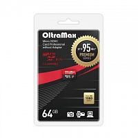 Карта памяти MicroSD  64GB  OltraMax Class 10 Premium UHS-I U3 (95 Mb/s) без адаптера (OM064GCSDXC10UHS-1-PrU3 w)