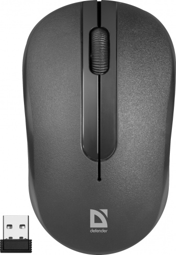 Беспроводная мышь DEFENDER Hit MM-495 кнопки,1600 dpi, черный  (52495) фото 3