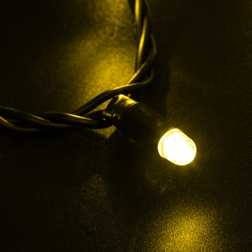 Гирлянда NEON-NIGHT Нить 10м, с эффектом мерцания, черный ПВХ, 24В, цвет: Жёлтый (1/20) (305-241) фото 2