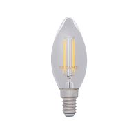 Лампа светодиодная  REXANT филаментная Свеча CN35 7.5 Вт 600 Лм 4000K E14 диммируемая, прозрачная колба (10/100) (604-088)