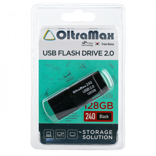 Флеш-накопитель USB  128GB  OltraMax  240  чёрный (OM-128GB-240-Black) фото 4