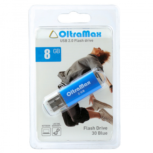 Флеш-накопитель USB  8GB  OltraMax   30  синий (OM008GB30-Bl) фото 5