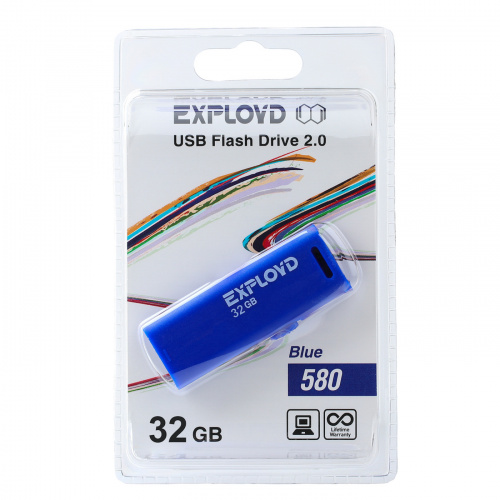 Флеш-накопитель USB  32GB  Exployd  580  синий (EX-32GB-580-Blue) фото 5
