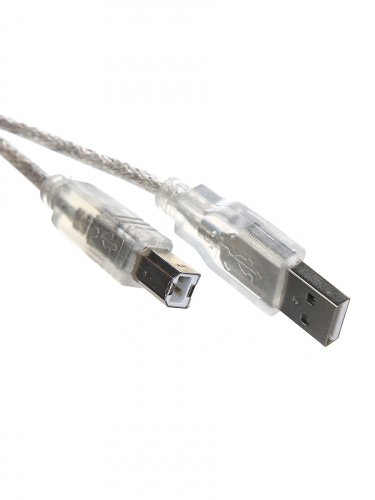 Кабель TELECOM USB2.0  AM - BM, прозрачная изоляция, 1.5 м. (1/300) (TUS6995-1.5M) фото 2