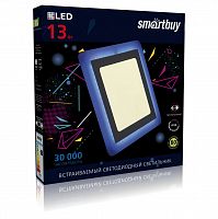 Светильник светодиодный SMARTBUY SBLSq-DLB-13-3K-B-IP20, квадрат с подсветкой
