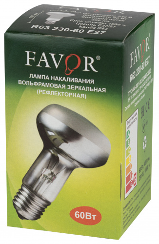 Лампа Favor накаливания R63 60Вт E27 /Е27 230В рефлектор (1/50) (Б0056145) фото 3
