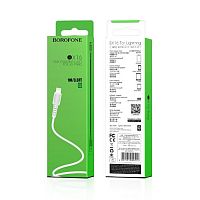 Кабель USB - 8 pin Borofone BX16 Easy, 1.0м, круглый, 2.0A, ПВХ, цвет: белый(1/648) (6957531099505)