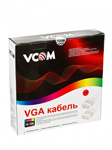 Кабель монитор-SVGA card (15M-15M) 30м 2 фильтра VCOM <VVG6448-30M> (1/10) (VVG6448-30MC) фото 3